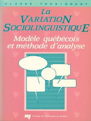 cover image of La variation sociolinguistique